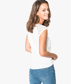 tee-shirt femme a manches courtes en dentelle blanc5798301_3
