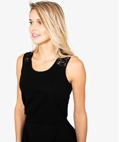 GEMO Débardeur femme avec dentelle aux épaules et dans le dos noir standard