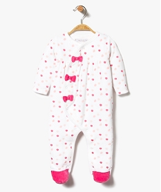 GEMO Pyjama en velours à pois pour bébé fille coloris assortis