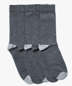 lot de 5 paires de chaussettes hautes bicolores gris5865401_1