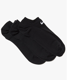 GEMO Lot x3 paires de chaussettes ultra courtes Nike Noir