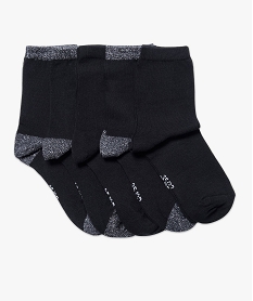 lot de 5 paires de chaussettes mi-hautes unies noir5867301_1