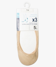 GEMO Lot x 3 paires de protège-pieds unis Beige