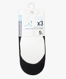 GEMO Lot x 3 paires de protège-pieds unis noir standard