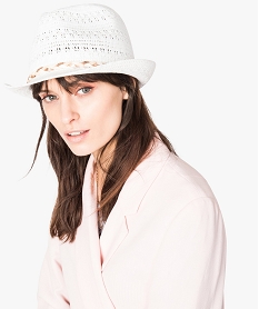 chapeau fedora en maille ajouree blanc5880001_1