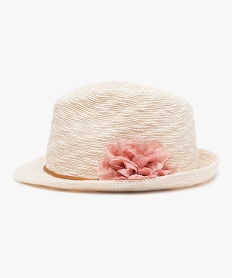 chapeau style panama avec fleur beige5880101_2