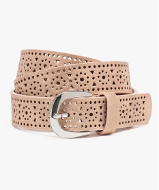 GEMO Ceinture femme à motifs ajourés Rose