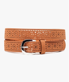 GEMO Ceinture femme à motifs ajourés Beige