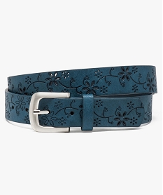 GEMO Ceinture avec motifs fleuris ajourés Bleu