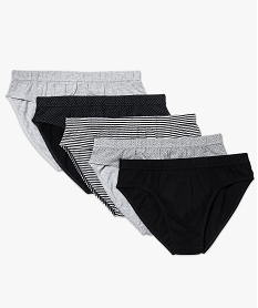 GEMO Lot de 5 slips en coton Noir