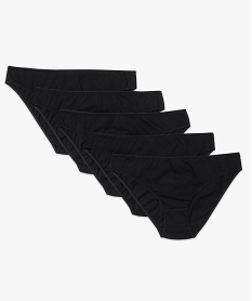 GEMO Culottes unies en coton (lots de 5) Noir