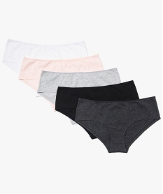 GEMO Shorties femme en coton coloris assortis (lot de 5) Multicolore