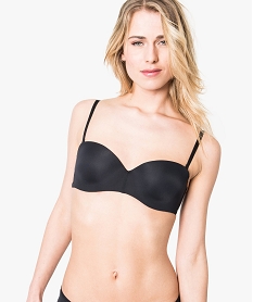 GEMO Soutien gorge bandeau uni microfibre noir standard