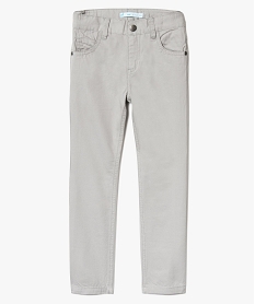GEMO Pantalon twill 5 poches avec taille réglable Gris