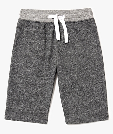 GEMO Bermuda garçon à taille élastiquée en jersey gris standard