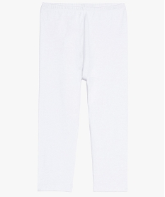 GEMO Legging court fille coloris uni en coton Blanc