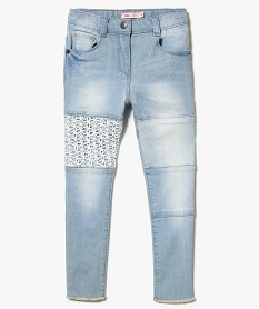 jean slim avec empiecement dentelle gris jeans5990601_2