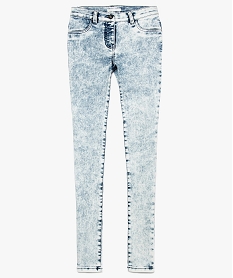 GEMO Jean fille coupe skinny effet neige Bleu