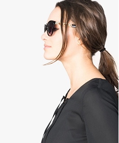 lunettes de soleil monture en plastique avec details dores noir autres accessoires6038301_1