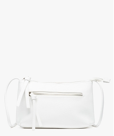 GEMO Sac pochette banbdoulière fermeture zippée Blanc