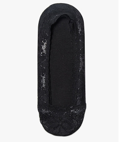 GEMO Lot de 2 protège-pieds en dentelle noir standard