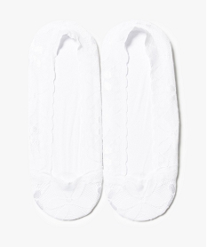 GEMO Lot de 2 protège-pieds en dentelle Blanc