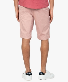 bermuda homme en toile extensible 5 poches coupe chino rose shorts et bermudas6074001_3