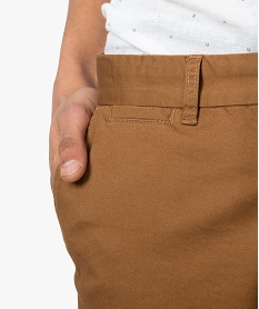 bermuda homme en toile extensible 5 poches coupe chino brun shorts et bermudas6074501_2