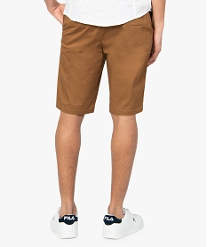 bermuda homme en toile extensible 5 poches coupe chino brun shorts et bermudas6074501_3
