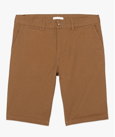 bermuda homme en toile extensible 5 poches coupe chino brun shorts et bermudas6074501_4