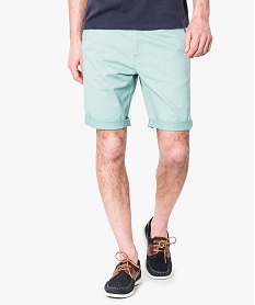 GEMO Bermuda homme en toile extensible 5 poches coupe chino dore