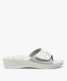 GEMO Mules confort femme à large bride scratch - Cloggy argente