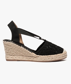 GEMO Espadrilles à talon compensé Noir