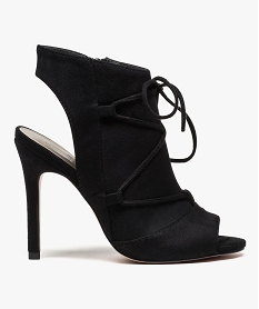 GEMO Boots à talon aiguille avec talon et bout ouverts Noir