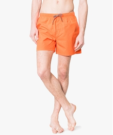 maillot de bain homme coupe short de bain uni orange6131601_1