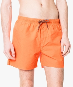 maillot de bain homme coupe short de bain uni orange maillots de bain6131601_2