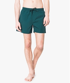 GEMO Maillot de bain homme coupe short de bain uni Vert