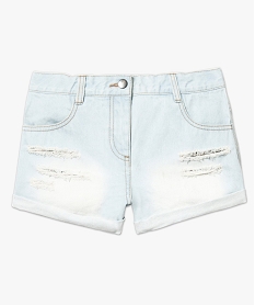 short en jean fille aspect use bleu shorts6133201_1