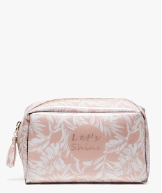 GEMO Trousse zippée rectangulaire imprimé floral Rose