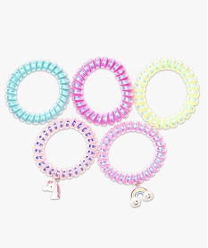GEMO Lot de 5 bracelets multicolores forme spirale Multicolore
