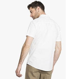 chemise manche courte en coton avec details contrastants blanc chemise manches courtes6175501_3
