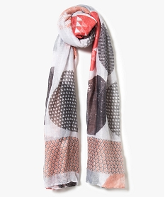 foulard a imprime geometrique et paillettes rose6177601_1