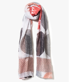 GEMO Foulard à imprimé géométrique et paillettes Rose