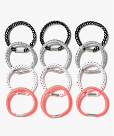 GEMO Elastiques ronds pour cheveux fille (lot de 12) Multicolore