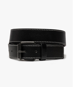 GEMO Ceinture garçon en simili-cuir avec surpiqûres contrastantes Noir