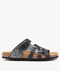 GEMO Mules ouvertes femme multibrides avec motifs Noir