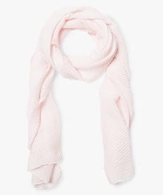 GEMO Foulard uni pailleté en maille gaufrée Rose