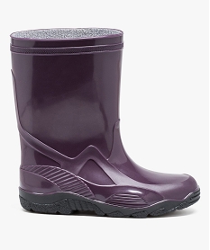 GEMO Bottes de pluie unies à semelles crantées Violet