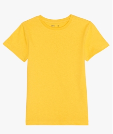 tee-shirt garcon uni a manches courtes jaune6287901_1