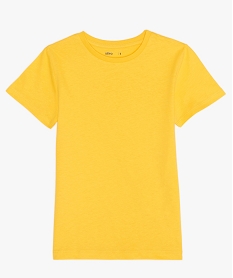 GEMO Tee-shirt garçon uni à manches courtes Jaune